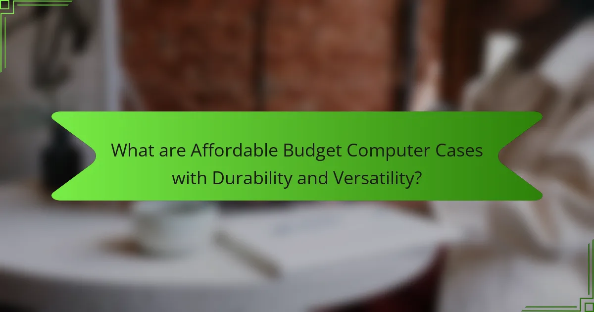 What are Affordable Budget Computer Cases with Durability and Versatility?