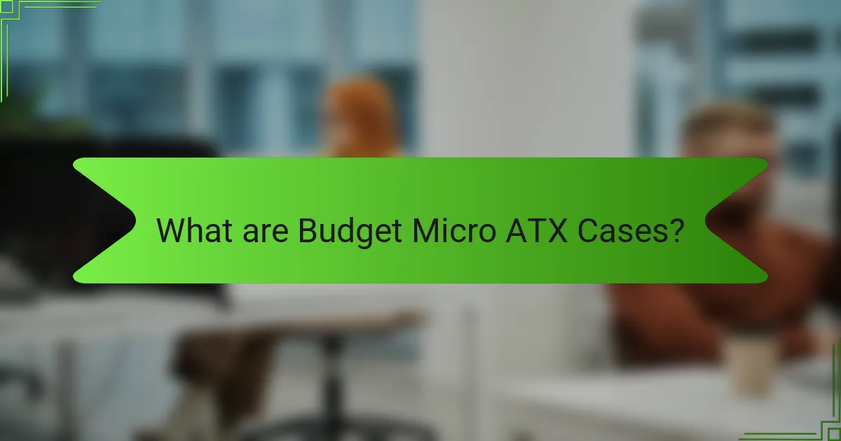 What are Budget Micro ATX Cases?