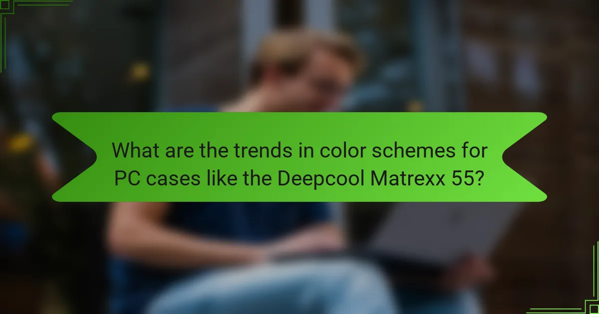 What are the trends in color schemes for PC cases like the Deepcool Matrexx 55?