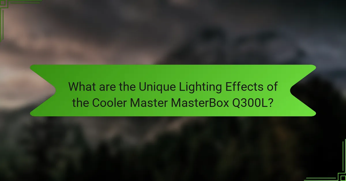 What are the Unique Lighting Effects of the Cooler Master MasterBox Q300L?
