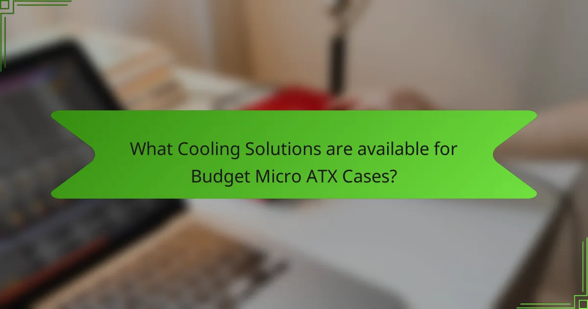 What Cooling Solutions are available for Budget Micro ATX Cases?