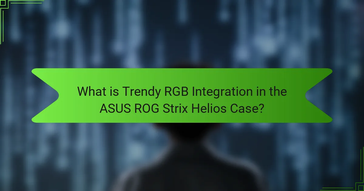 What is Trendy RGB Integration in the ASUS ROG Strix Helios Case?